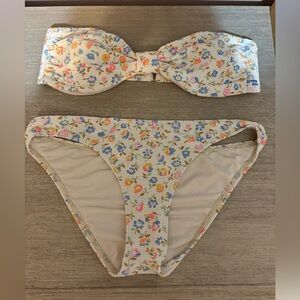 Billabong Ditsy Dreamin Floral Print Bandeau Bikini Top and Bottom